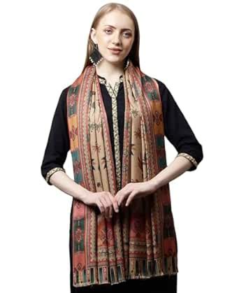 Buy Weavers Villa Women's Acro Wool Blend Digital Print Design Woven ...