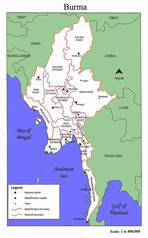 Maps of Myanmar (Burma) | Detailed map of Myanmar in English | Tourist ...