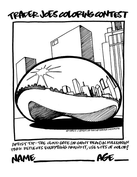 Color the Chicago Bean for Trader Joes - Spudart