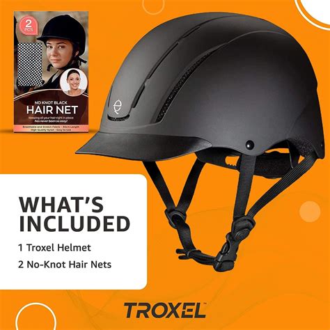 Troxel Spirit Horseback Riding Helmet - Black Duratec Large (7 3/8-7 3/ ...