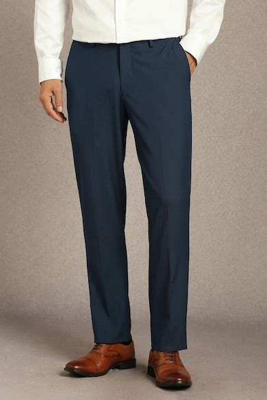 Buy Men Navy Solid Flat Front Formal Trousers Online - 40018541 | Louis ...