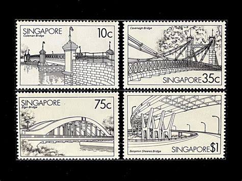 Singapore Stamps 1985 - Bridges of Singapore - World Stamps and FDC