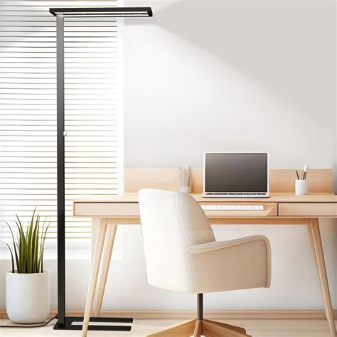 STERREN Eye-Care Led Floor Lamp,76" Tall Office Floor Lamp, 80W Black ...