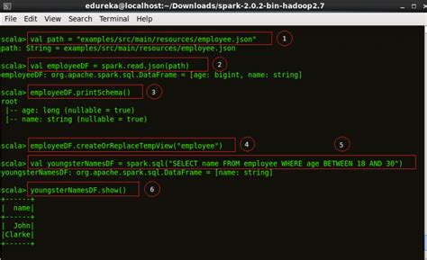 Spark SQL Tutorial Edureka 的图像结果