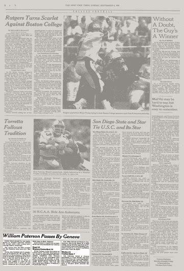 COLLEGE FOOTBALL; William Paterson Passes By Geneva - The New York Times