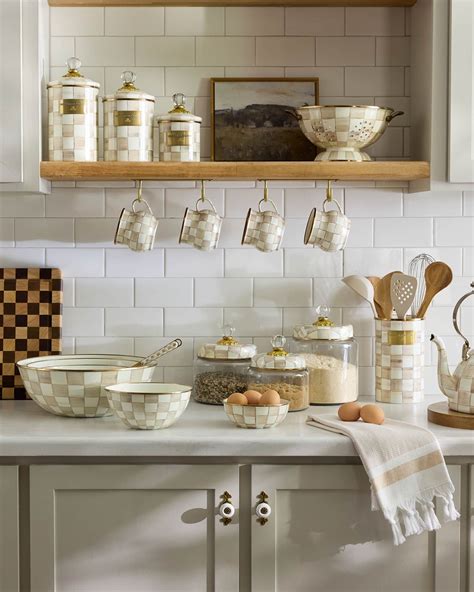 MacKenzie-Childs Mocha Check Large Canister | Neiman Marcus