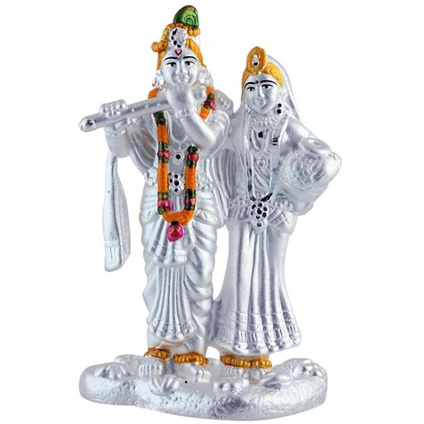 Pure Silver Radha Krishna Statue ~ CaratCafe – CaratCafeInd