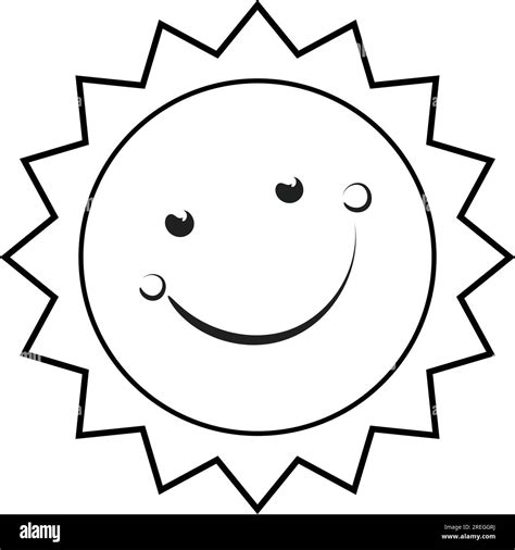 Black And White Cute Sun Clipart