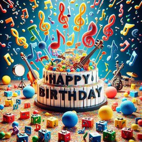 Happy Birthday Musician Cake: Printable Party Decor (Digital Download ...