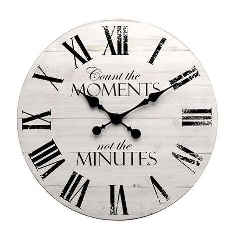 Buy ALNHF 24 Inch Inspritional Silent Quartz Clock,White Distressed ...