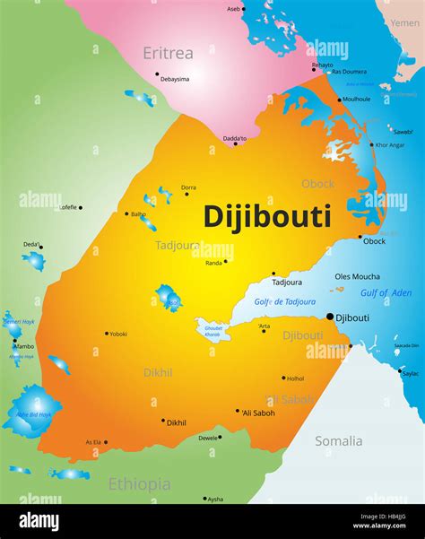 vector color map of Djibouti Stock Photo - Alamy