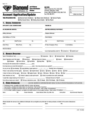 New Account Application - Retailer Services Website - Diamond ...
