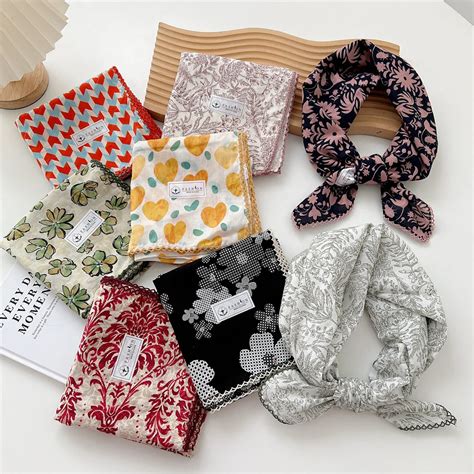68-68cm-Print-Cotton-Linen-Flower-Square-Scarf-Women-Spring-Summer ...