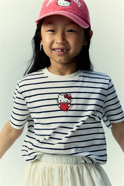 Cotton T-Shirt with Printed Motif - White/Hello Kitty - Kids | H&M US