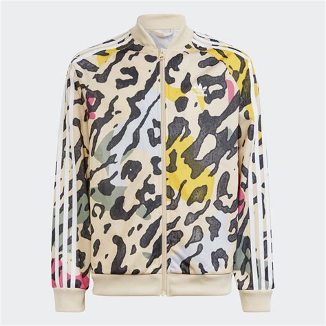 Kids Clothing - Animal Print SST Track Jacket - Beige | adidas Saudi Arabia