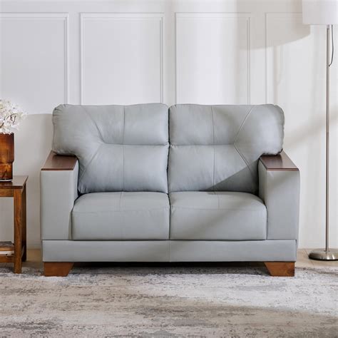 Buy Walter Half Leather 2-Seater Sofa - Grey from Home Centre at just ...
