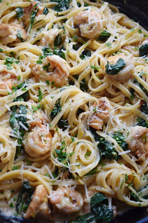 Creamy shrimp pasta with spinach – Artofit