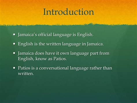 Language Of Jamaica