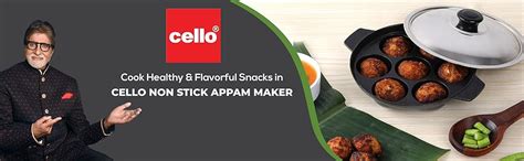 Buy CELLO Non-Stick 12 Cavity Appam Patra Kan with Stainless Steel Lid ...