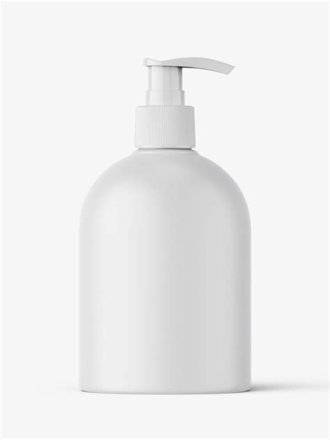 Matt dome bottle with pump mockup - Mockups Design
