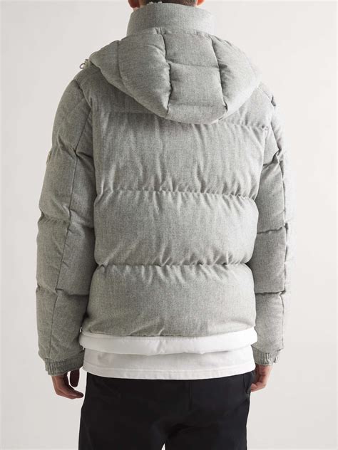 Gray Tarentaise Quilted Virgin Wool-Flannel Hooded Down Jacket ...