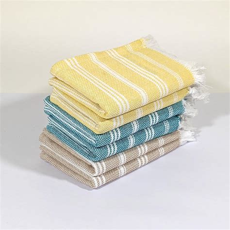 IndiHaus - Premium Cotton Hand Towel Set Of 6 (60cm X 40cm) | Soft ...