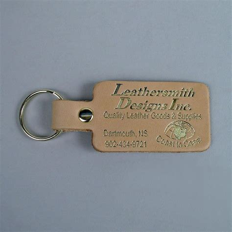 Promotional Natural Leather Key Tags - Leathersmith Designs Inc.