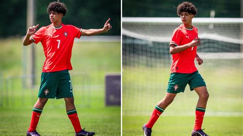 (VIDEO) Cristiano Ronaldo Jr. scores his first goal for Portugal and ...