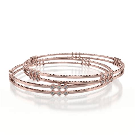Swasthika 18kt Open Setting Diamond Bangle - EF-IF Diamond Jewellery