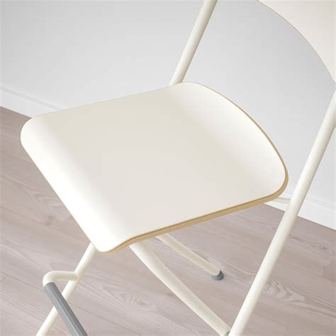 FRANKLIN bar stool with backrest, foldable, counter height white/white ...