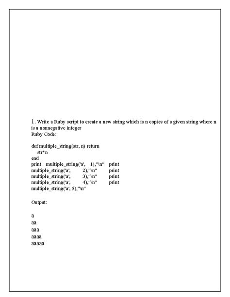 Scripting Languages Lab Manual: Ruby, TCL, and Perl Scripts Guide - Studocu