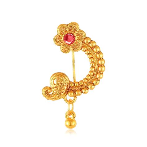 Buy Vighnaharta Gold Plated Alloy and CZ stone Non Piercing ...