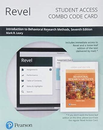 Buy Revel for Introduction to Behavioral Research Methods Access Card ...