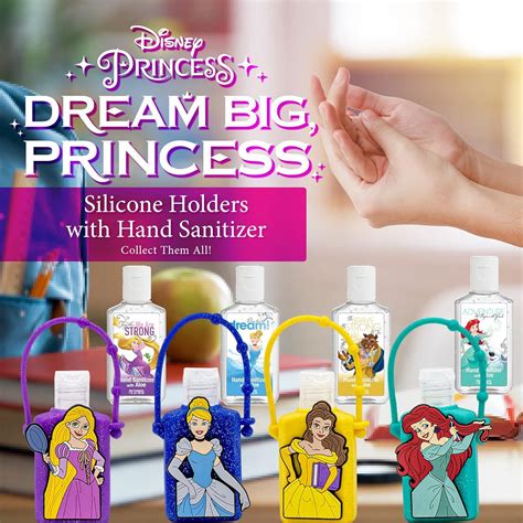 Disney Princess Hand Sanitizer Holder Set - Travel Size Refillable ...