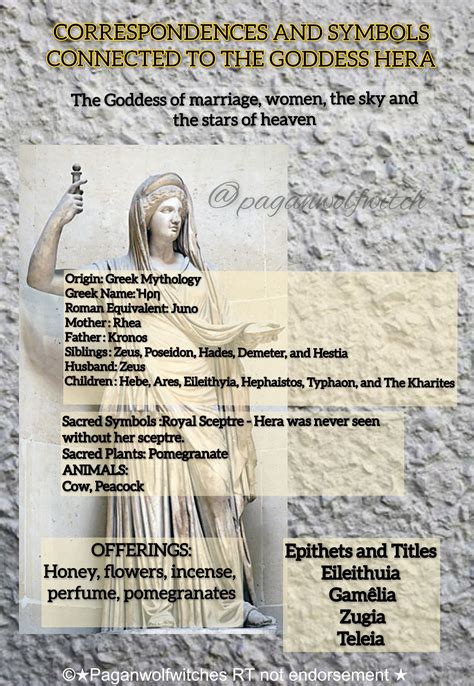 Correspondences and Symbols Connected to the Goddess Greek Hera # ...
