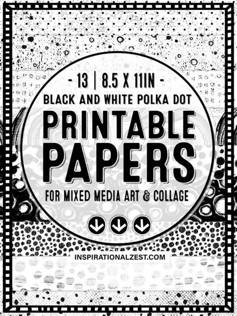 Free Printable Pattern Paper | Black and White Polka Dot