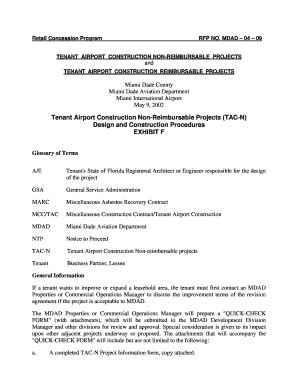 Fillable Online Tenant Airport Construction Non-Reimbursable Projects ...