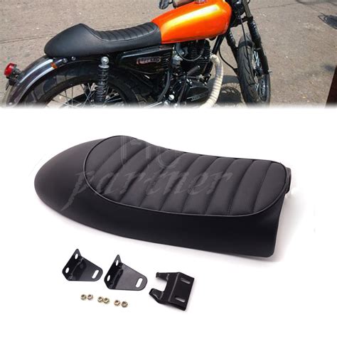 Black Vintage Hump Cafe Racer Seat For Custom Motorcycle Black Vintage ...