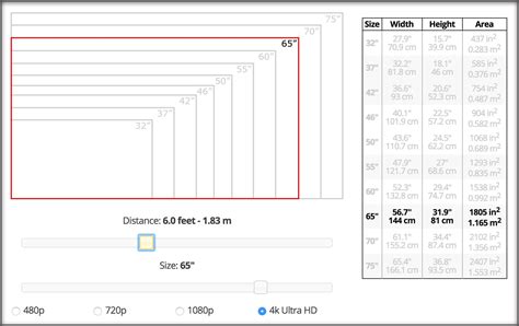 Tv Size Distance Calculator | Tv size, Tv height, Tv viewing height
