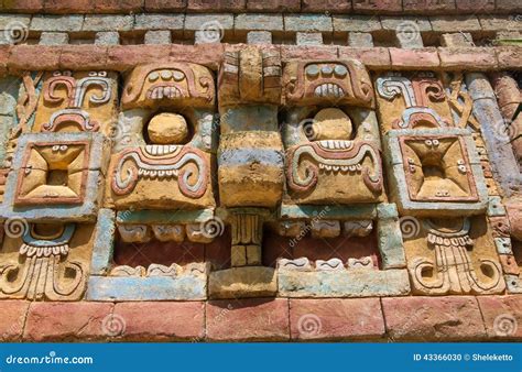 Ancient Maya Art Wall Pattern Stock Photo - Image of brick, archeology ...