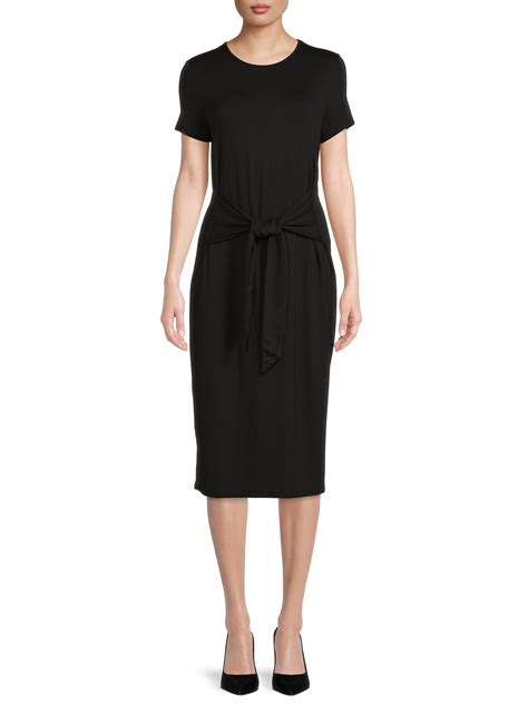 Time and Tru Women's Tie Waist Knit Dress - Walmart.com
