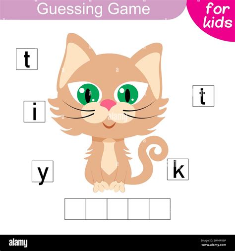 Guess the word. Kitty. Logic puzzle game for kids to learn English ...