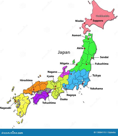 Japan Map Royalty Free Stock Photo - Image: 13084115