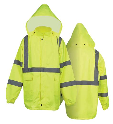 Lime Waterproof Class 3 High Visibility Rain Jacket - Safety Zone ...