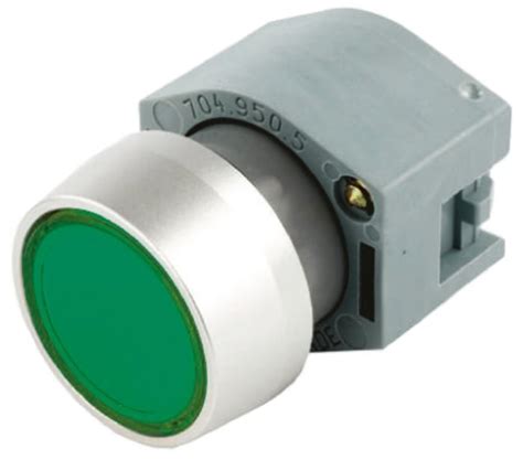 704.012.5 EAO | EAO 04 Series Green Momentary Push Button Head, 22.5 mm ...