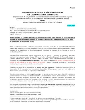 Fillable Online Solicitud de Cotizacin (RFQ) viewANEXO 3 FORM ULARIO DE ...