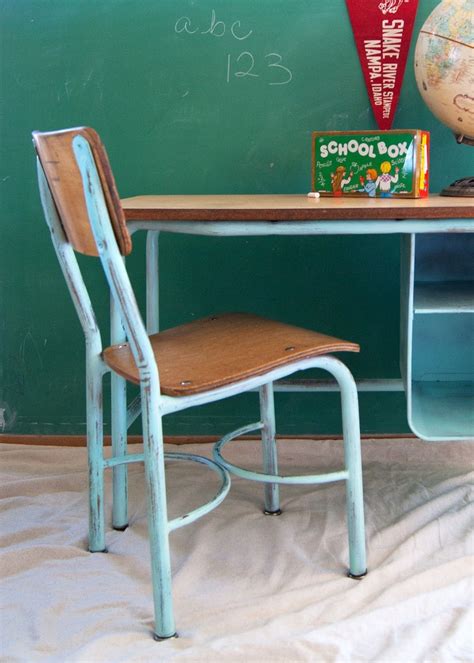 School Desk and Chair Makeover | Chair makeover, School desks, Chair
