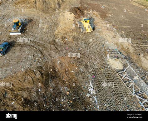 Aerial photograph of Dane County Landfill on an overcast November ...