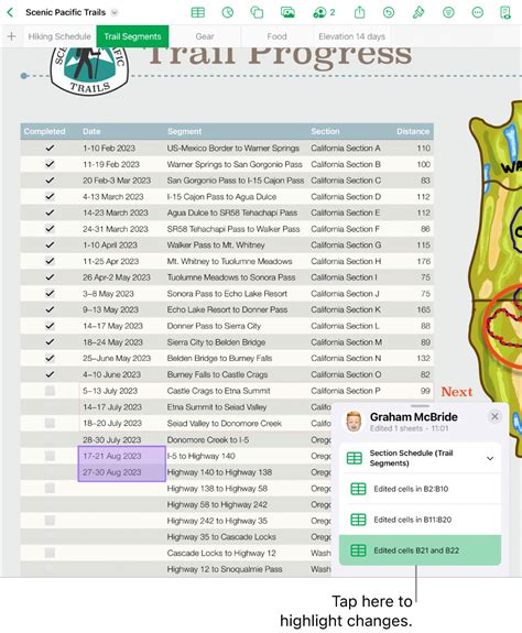 See the latest activity in a shared spreadsheet in Numbers on iPad ...