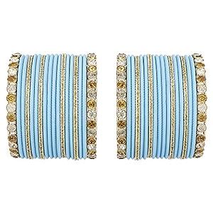 Buy iJewel Art™ Sky Blue Coloured Bangle Set For Girls|Women at Amazon.in